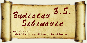 Budislav Sibinović vizit kartica